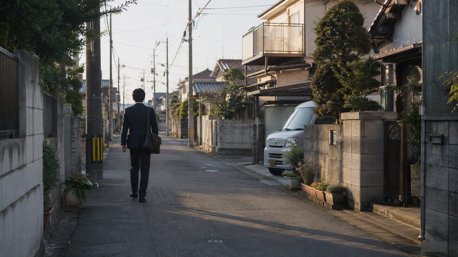 担当エリアの住宅街を歩くメンバー